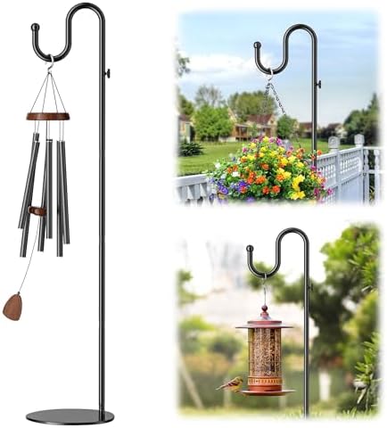 74 Inch Shepherds Hook Stand with Heavy Duty Base