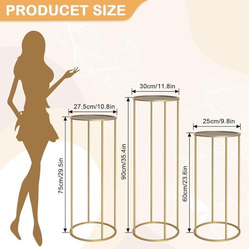 Chamvis Gold Metal Plant Stand Set 3pcs