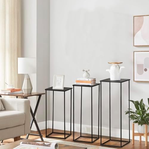 VINCIGANT 3PCS Black Metal Plant Stand Set