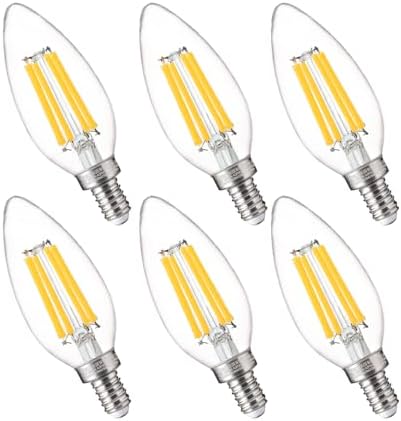 FLSNT 100W Equivalent Candelabra LED Bulbs 5000K Daylight Dimmable 6 Pack