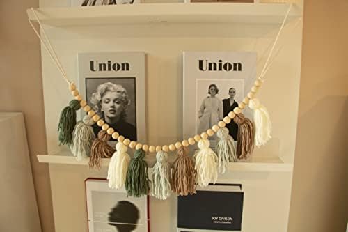Decocove Tassel Garland - Olive Green 36 Inch Boho Wall Decor