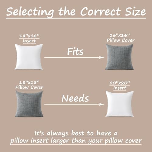 OTOSTAR Waterproof Throw Pillow Inserts 18x18 Inches Pack of 2
