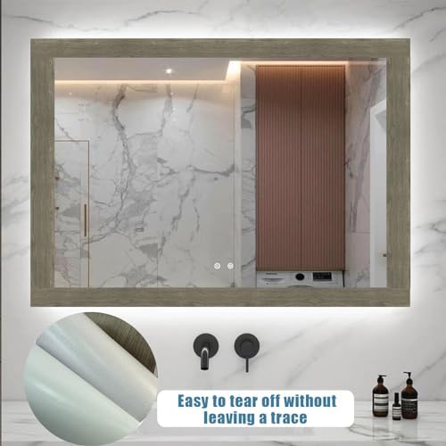 YESUS 10M Gray Oak Wood Grain Wallpaper Border