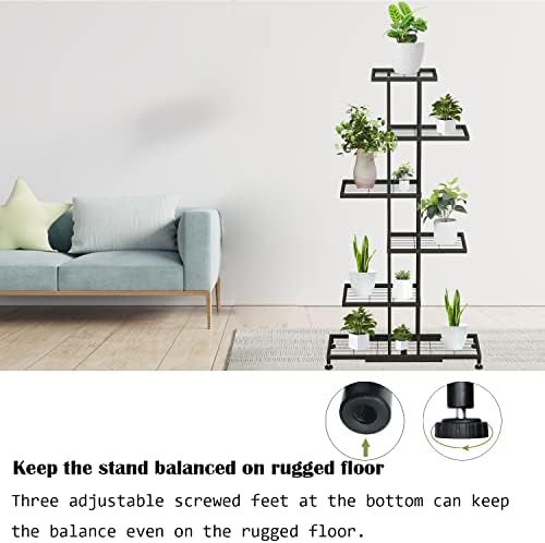 Twhep 6 Tier Metal Plant Stand for 12 Potted Plants