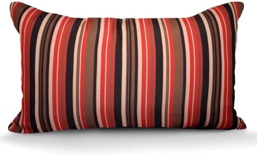 Indoor Outdoor Red Black Print Throw Pillow with Waterproof Cover