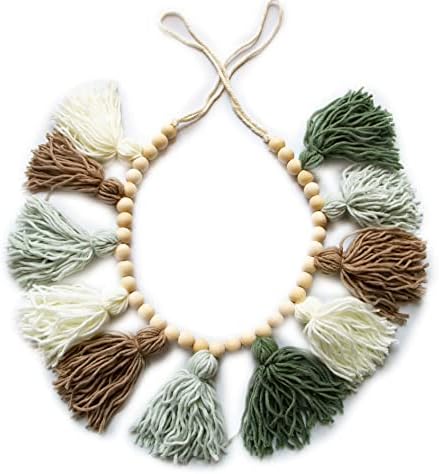 Decocove Tassel Garland - Olive Green 36 Inch Boho Wall Decor