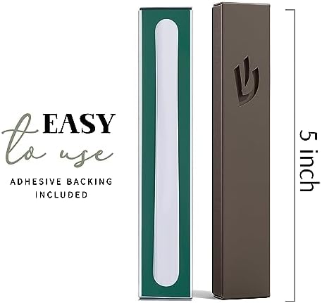 SURI Classic Mezuzah Door Mount - 5 Inch Dark Gray Nirosta Self Stick