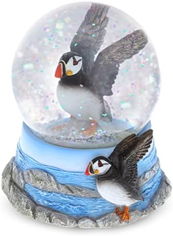 CoTa Global Puffin Snow Globe - Sparkly Glitter Water Globe Figurine