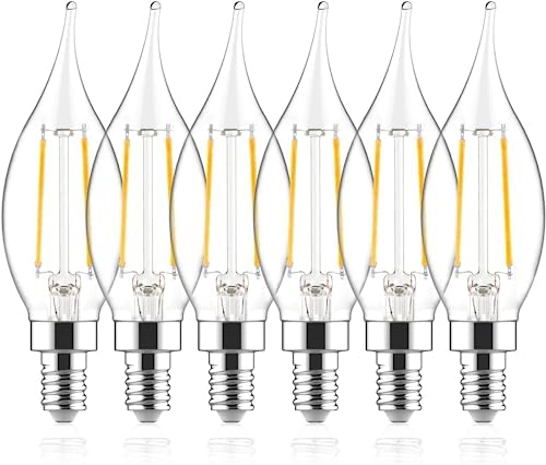60W Equivalent Dimmable LED Chandelier Bulb 6 Pack