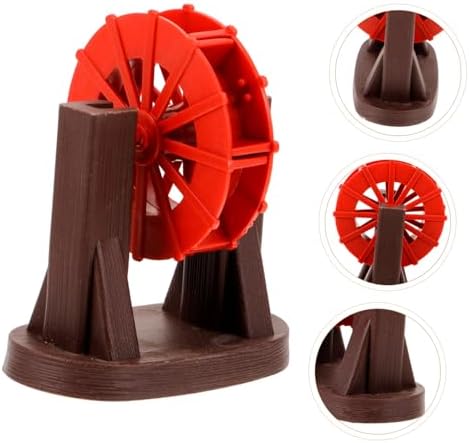 Cabilock Plastic Water Wheel Fountain Decor Red