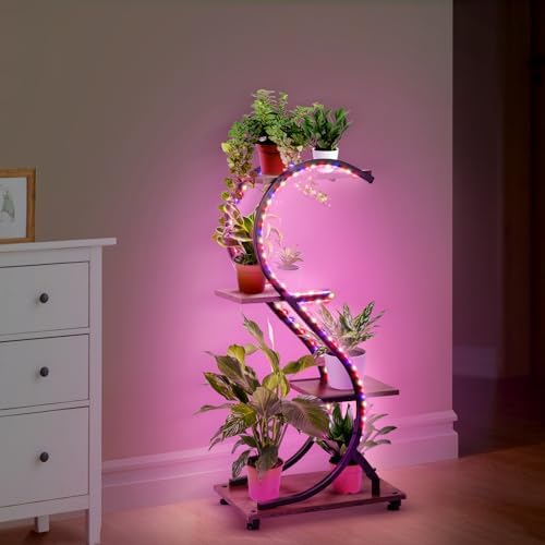RVHOME 4 Tier Indoor Plant Stand with Grow Lights