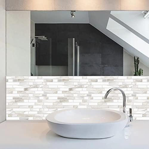 STICKGOO Thicker Peel and Stick Tile Backsplash 12x12 Inches 10 Sheets Beige White