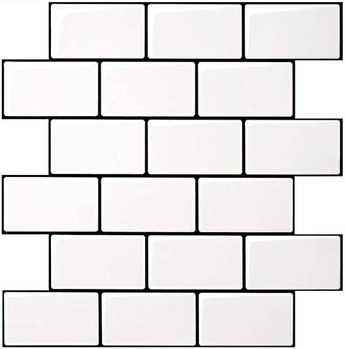 Art3d Peel and Stick Backsplash Kitchen White Subway 10 Tiles Thicker Design