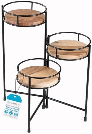 BIRDROCK HOME 3-Tier Plant Stand with Rubber Feet