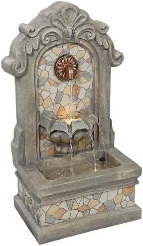 Sunnydaze 27 In Wall Standing Fountain for Outdoor Use