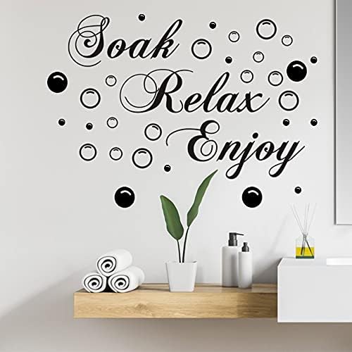 Bathroom Wall Stickers with Bubble Decals and Inspirational Quotes