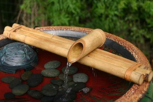 Zen Fountain Kit with Bamboo Spout for Indoor Outdoor Use