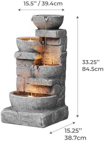 Teamson Home 3325 in LED Outdoor Water Fountain
