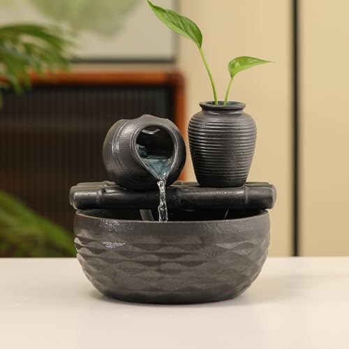 Ceramic Tabletop Fountain for Indoor Home Office
