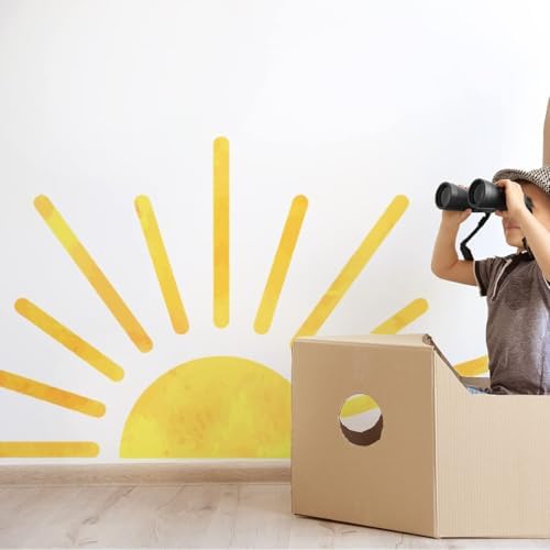 37x37 Inch Boho Half Sun Wall Decal