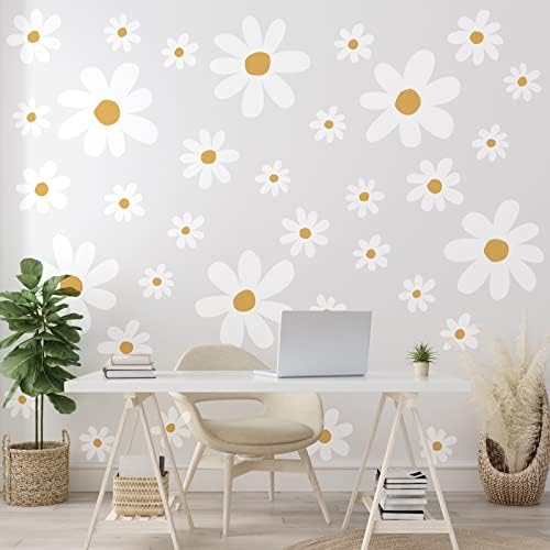 TaoBary 12 Sheets Daisy Wall Decal for Home Decor