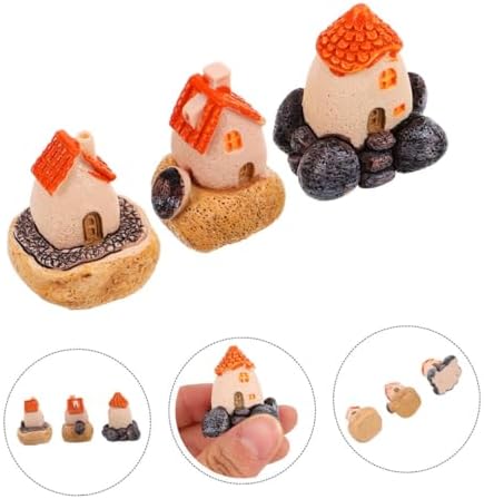 GLEAVI 6pcs Miniature House for Garden Decor