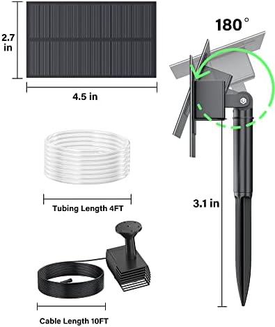 Biling Solar Water Fountain Pump for Bird Bath and Garden