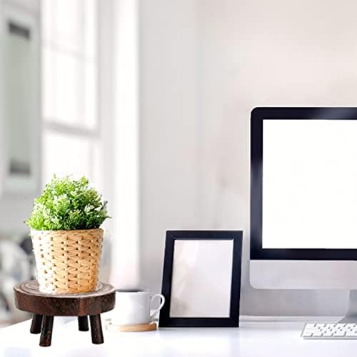 TOPZEA Set of 2 Mini Wooden Plant Stool Display Stand