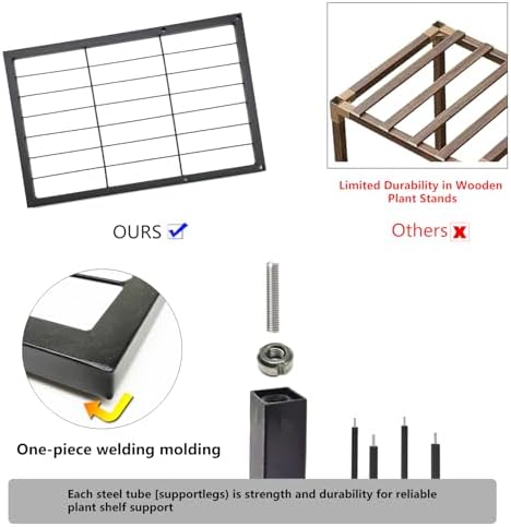 Twhep 6 Tier Metal Plant Stand for 12 Potted Plants