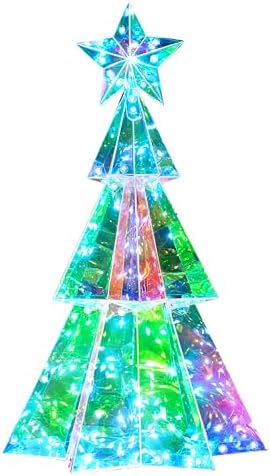 Joiedomi 15 In Prismatic Iridescent Christmas Tree Light Decorations