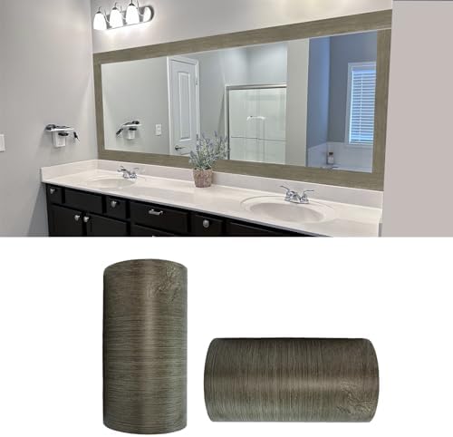 YESUS 10M Gray Oak Wood Grain Wallpaper Border