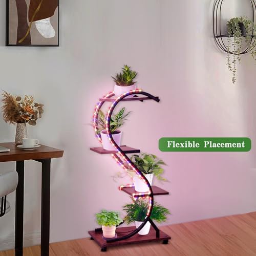 RVHOME 4 Tier Indoor Plant Stand with Grow Lights