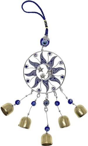 LUCKBOOSTIUM Sun Moon Star Ornament with Evil Eye and Bell