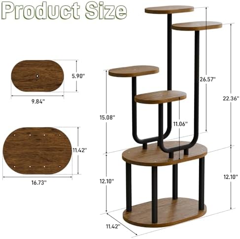 6 Tier Indoor Plant Stand with Grow Lights