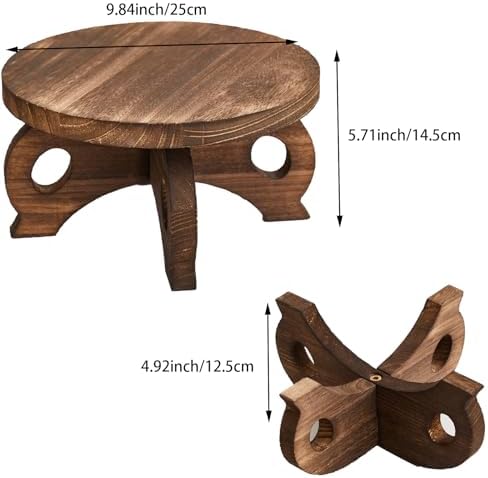 VZODESR Round Wood Plant Stand Display Riser