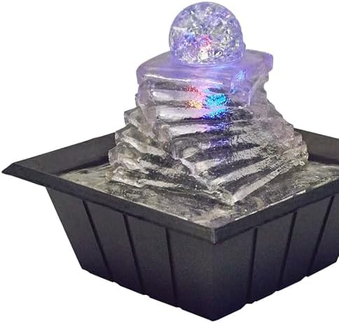 Elegant 8 Inch Indoor Water Fountain with LED Light