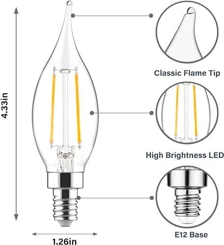 60W Equivalent Dimmable LED Chandelier Bulb 6 Pack