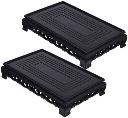 2pcs Rectangular Plant Riser Stand Faux Plastic Decorative Flowerpot Holder