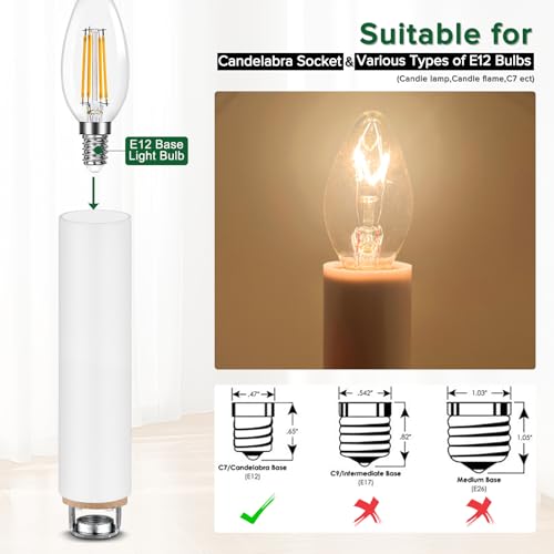 35 Inch White Plastic Candle Covers Set of 6