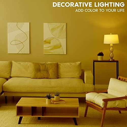 Luxrite E12 LED Filament Yellow Bulbs 45W 6 Pack