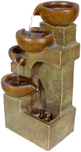 Alpine Corporation WCT726 Tabletop Waterfall Fountain with Stone Look