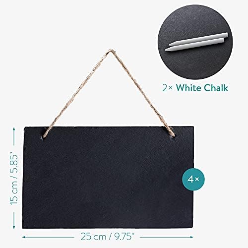 Navaris Hanging Slate Chalkboard Signs Set of 4