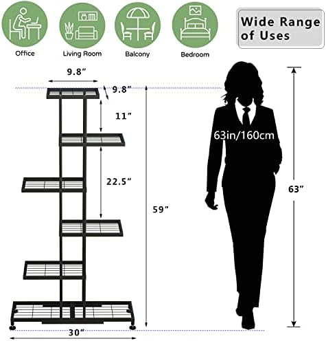 Twhep 6 Tier Metal Plant Stand for 12 Potted Plants