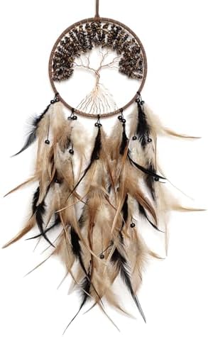 Handmade Black and Brown Dream Catcher Wall Decor