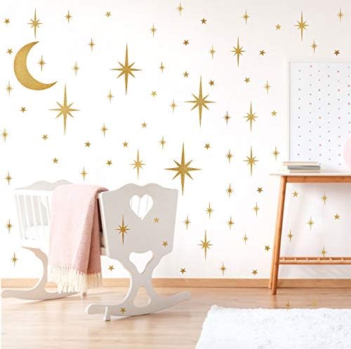 Easma Retro Starburst Wall Decals Atomic Stars Vinyl Decals