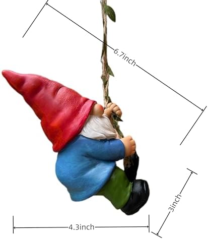 Hanging Gnome Statue for Garden and Home Decor