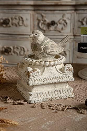 SOFE Distressed White Column Pedestal Stand for Decor