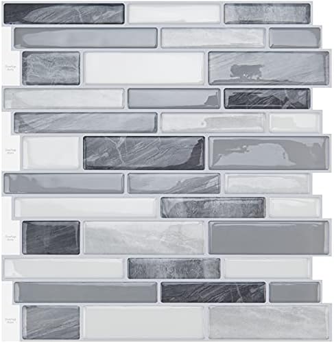 WOWSTAR 12x12 Peel and Stick Backsplash Tile Gray