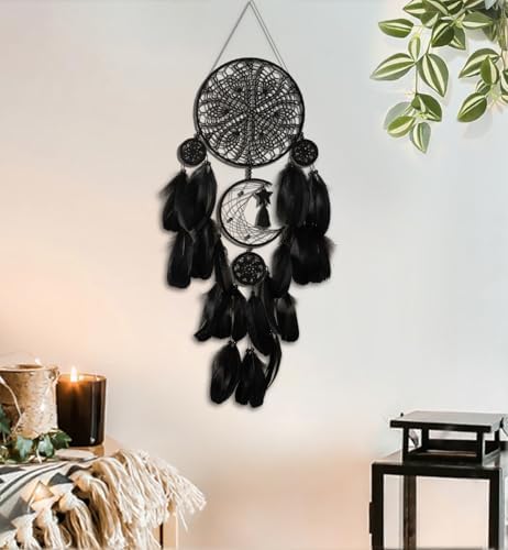 5 Pack Black Dream Catchers Boho Wall Decor