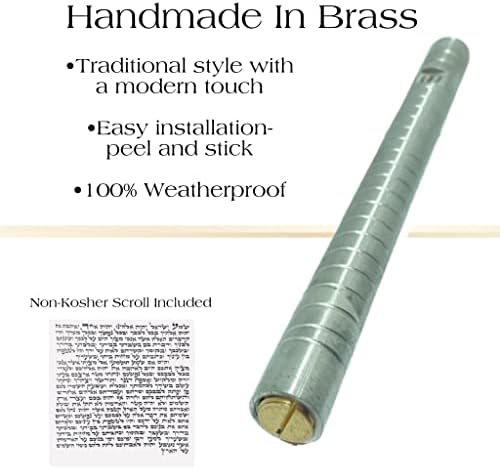 AS Brass Mezuzah Case With Scroll 7 Inches